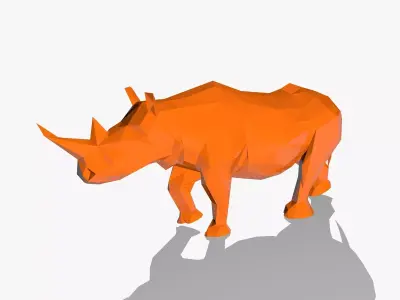 Rhino in Low Poly Style Low-poly 3D model