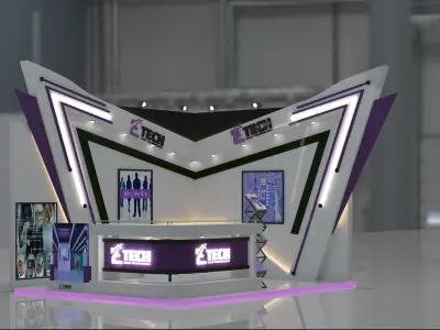 booth 3x4 open 2 side  3D model