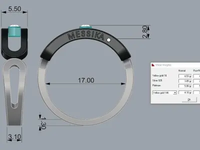 Messika Ring Gold 3D print model