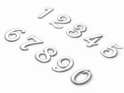 House Address Numbers from 0 to 9 COLLECTION 3D model