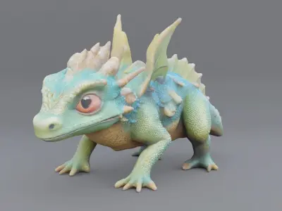 Young Green Dragon 1 3D model