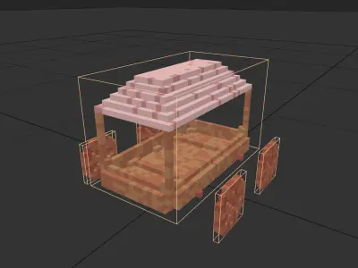 Free Cart Voxel Model From Main Wild West Bundle OBJ PLY QB Free low-poly 3D model