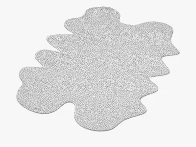 Sheepskin black rug 3D model