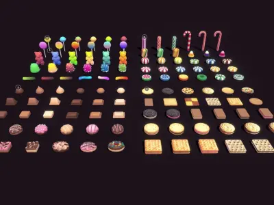 Candy World  Low-poly 3D model