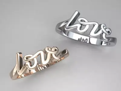 Love ring 3D model 3D print model