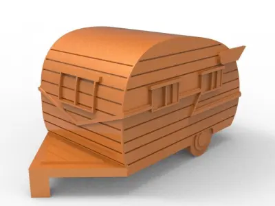 Camper Van Tow Ball Cover Cap Design 2 3D print model