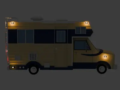 Classic Camper Van Low-poly 3D model