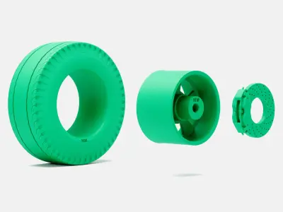 15x10 Pacer Supreme Wheel Firestone Dragster Cheater Tire 3D print model