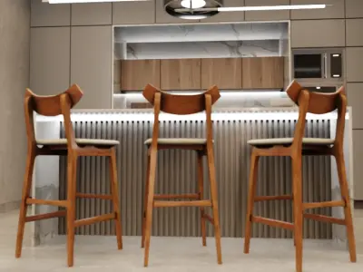 Stool Coara Low-poly 3D model