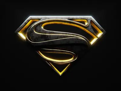 Superman Logo 3D Model - High Poly Print Ready 3D model