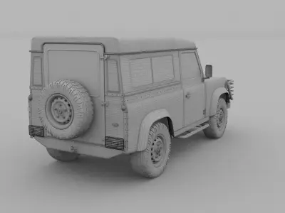 Land Rover Defender 90 Station Wagon HDRI 3D model