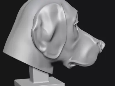 Dog head sculpture 3D print model