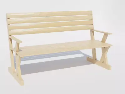 Bench Free low-poly 3D model purchase
