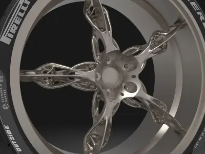 Racing car wheel tire 3D model