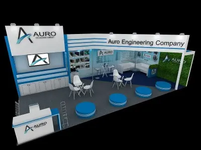 10 mtr x 5 mtr exhibition stand two side open 3D print model