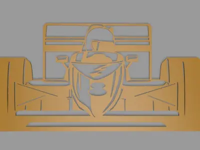 FORMULA 1 CAR WALL DECO STL FILE 3D print model