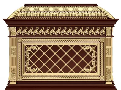 Chest 08 Red Low-poly 3D model