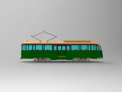 Green modern locomotive 3D model