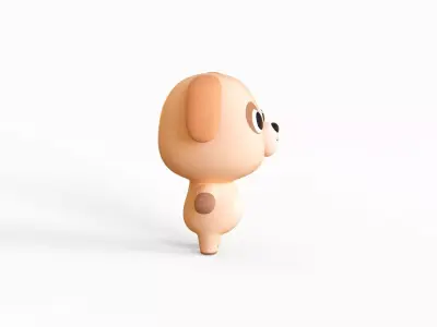 Cartoon Dog - Chubby Animal Rigged  Low-poly 3D model