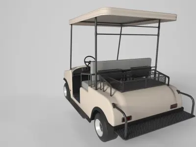 Golf Cart Low-poly 3D model