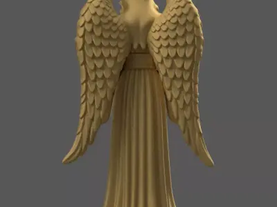 Elegant Angel Statue STL Christmas 3D Model 3D print model
