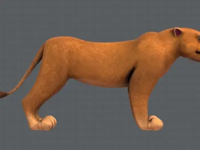 Lion V01 Low-poly 3D model