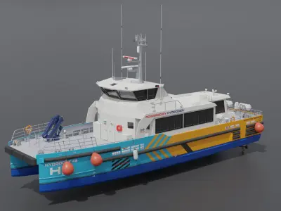 Windcat Workboats Low-poly 3D model
