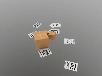 Papers and Boxes Free low-poly 3D model