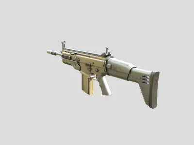 Scar-L-gun model 3d game ready model Low-poly 3D model Low-poly 3D model