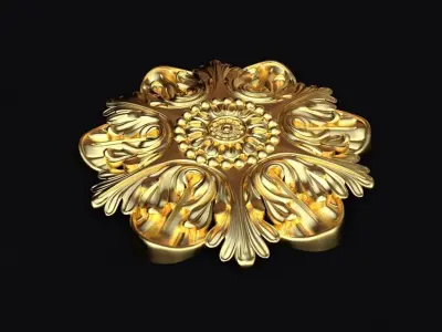 Central decor ornament for furniture 3D model 376