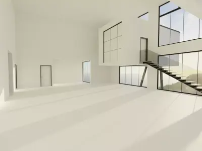 Modern House Scene - empty Low-poly 3D model