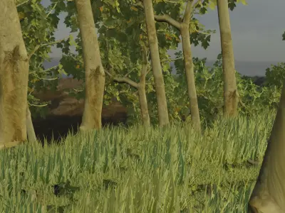 Model of a fantasy planet full of trees 3D model