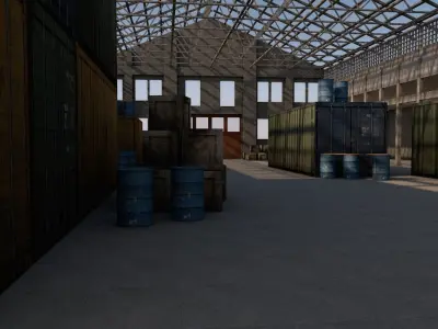 Warehouse orange car in Low-poly 3D model