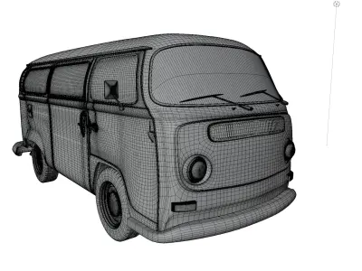 volkswagen van Low-poly 3D model