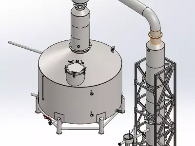 Simple distillation system 3D model