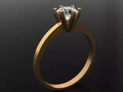 Women Ring 88 Simple Diamond Solitaire Engagement Ring for women Free 3D print model