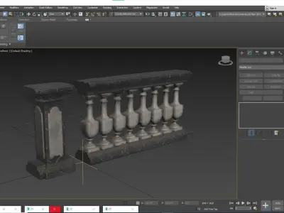 Marble Railing Low-poly 3D model