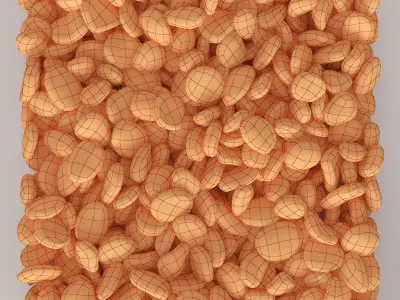 Pebble low n6 three White 3D model