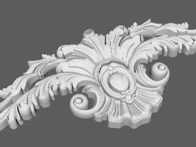Central decor ornament for furniture 3D model 693