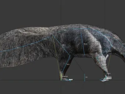 Giant anteater Low-poly 3D model