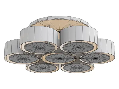 foresta-sl483-502-07 ceiling light with six round shades 3D model