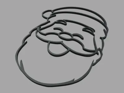 Santa Claus Wall Silhouette 01 3D print model