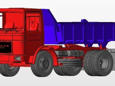 Dump truck Saviem 7 Ton 3D print model