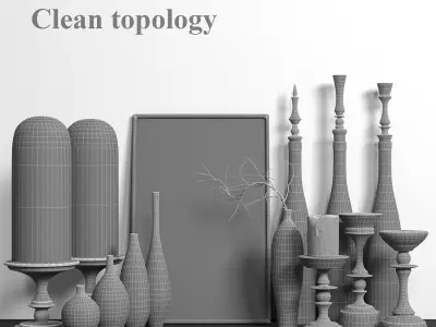 woody decor 01 3D model