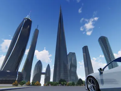 Skyscraper Block 3D model