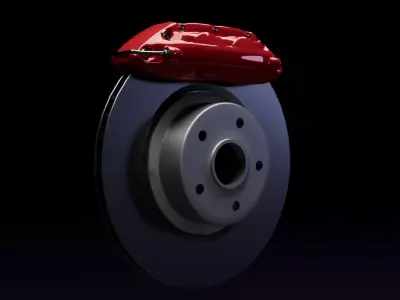 4 piston disc brakes Low-poly 3D model