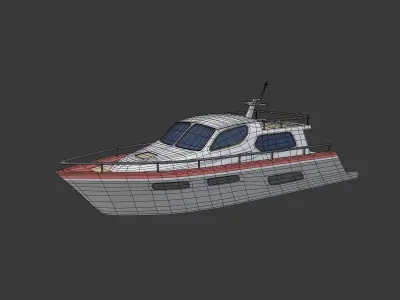 Cartoon Yacht - Boat Low-poly 3D model