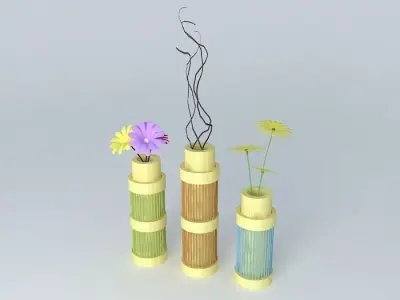 BAMBOO FLOWER VASE Free 3D model