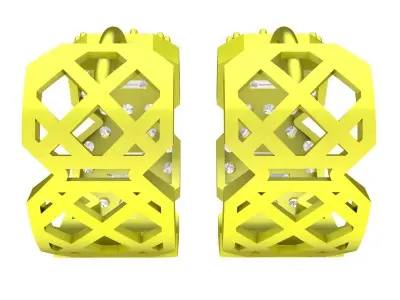 A7644 Luxury Diamond Hook Earring 3D Model 3D print model