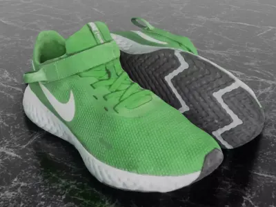 NIKE FLY EASE 3D SHOES - GREEN Low-poly 3D model